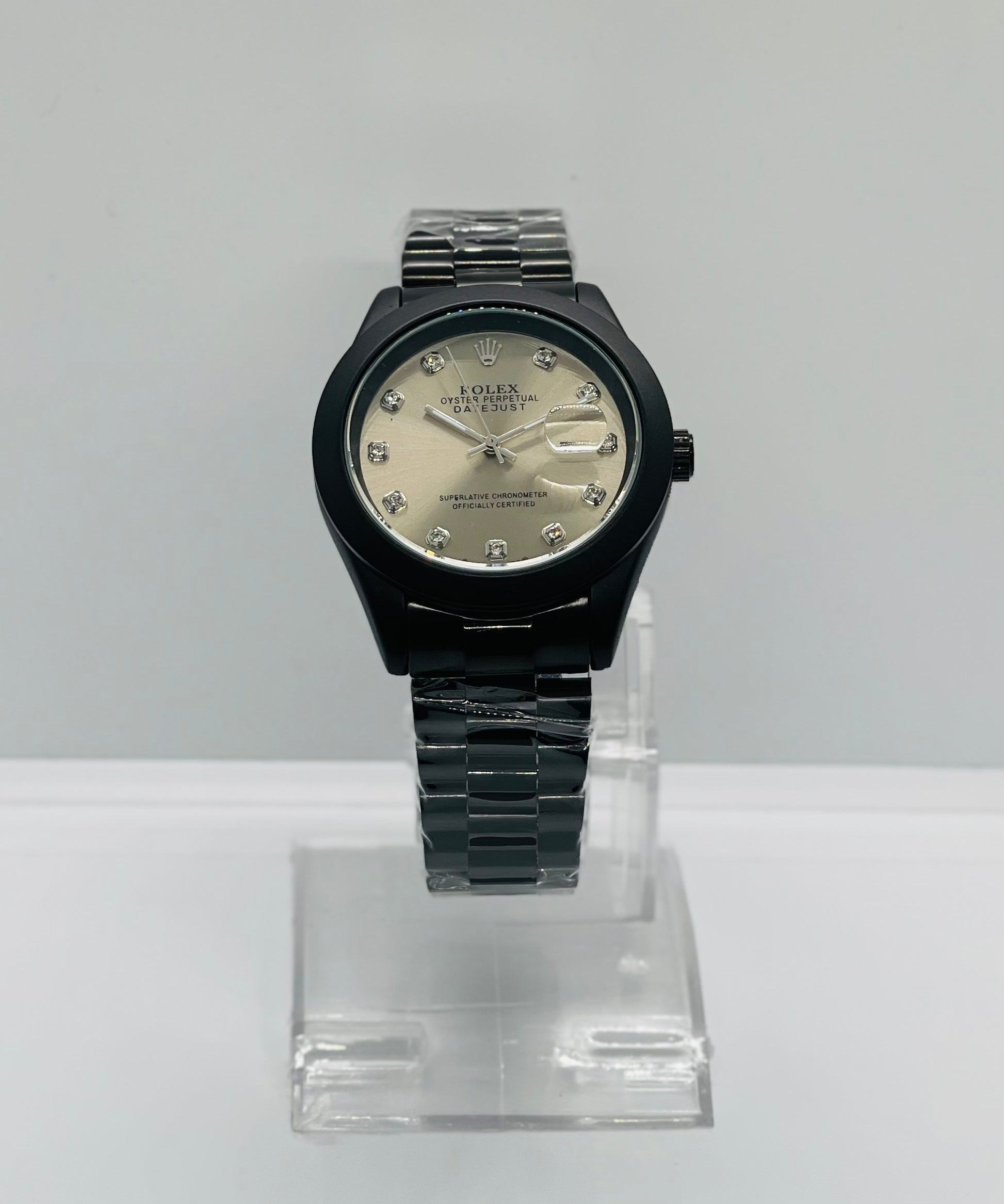 Black Diamond Silver Datejust Watch