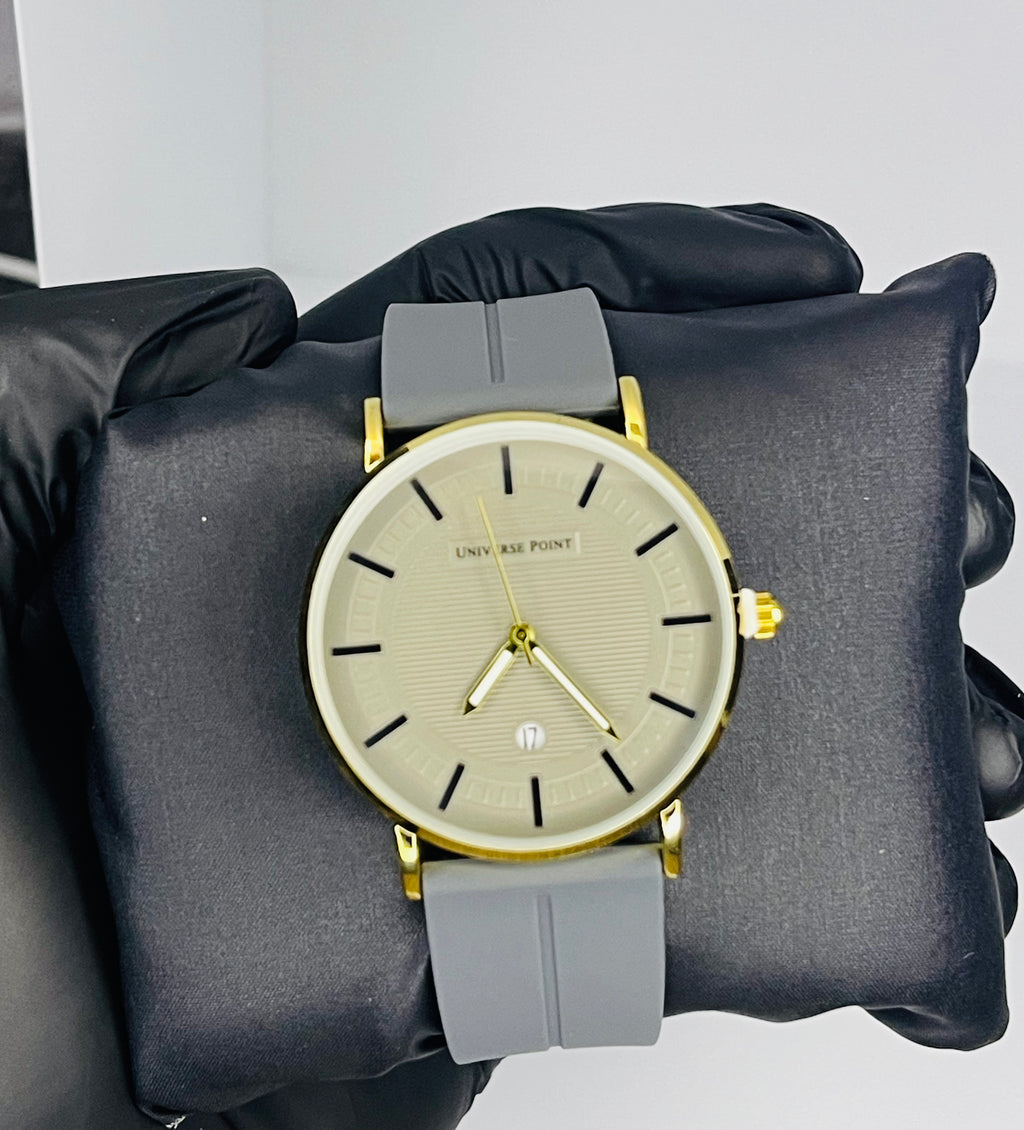Universe Point Classic Gold-Tone Grey Dial Watch