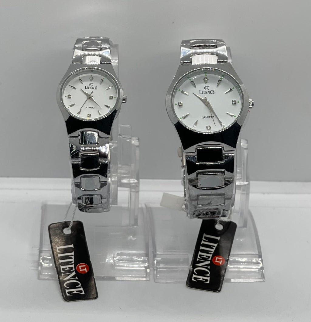 Litence Silver Elegance Couple Watch Set