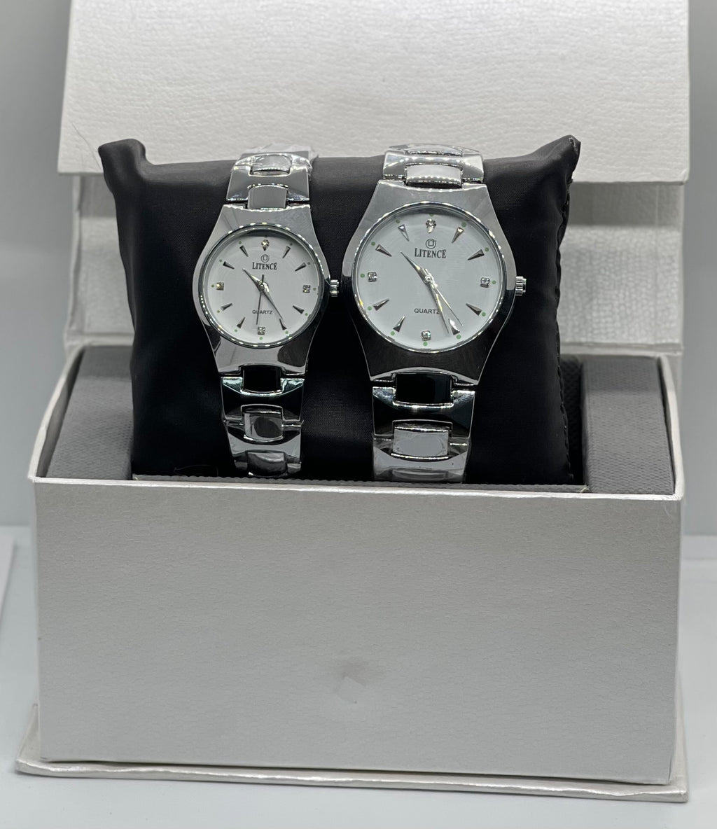 Litence Silver Elegance Couple Watch Set