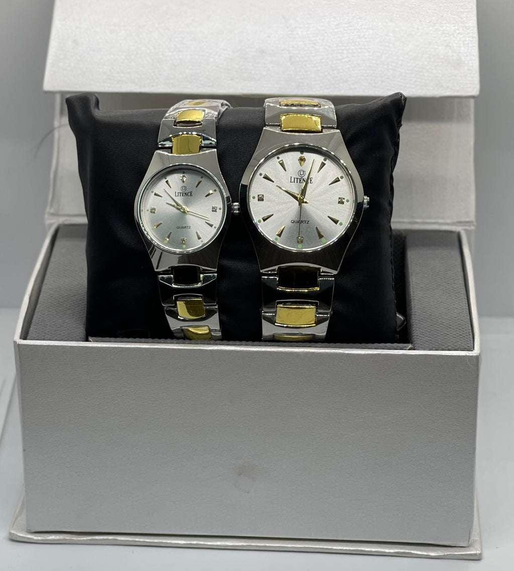 Litence Royal Bond Couple Watch Set – Gold & Silver Edition