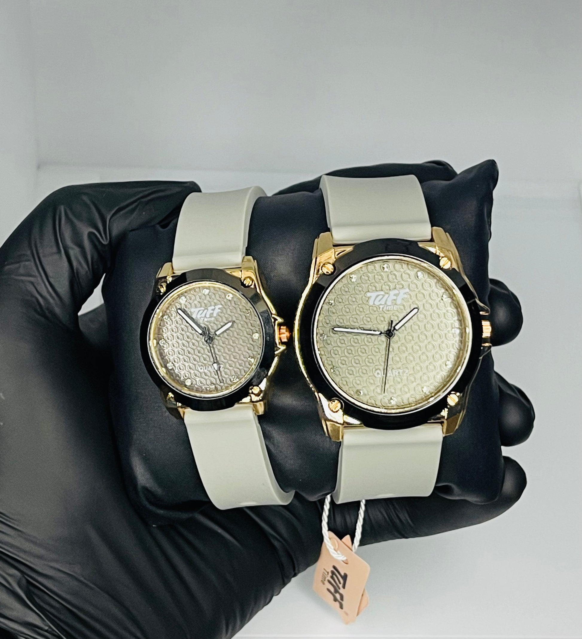Tuff Time Bold Bond Couple Watch Set – Matte Grey Edition